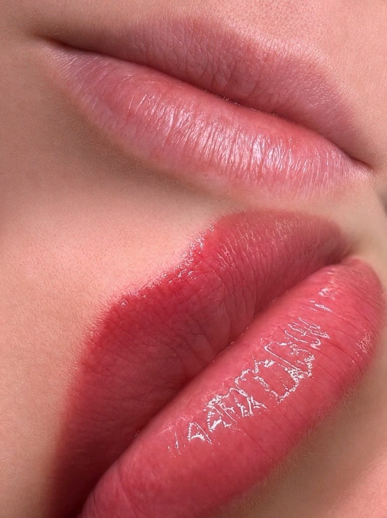 Lip blush before and after — Louisville permanent makeup artist